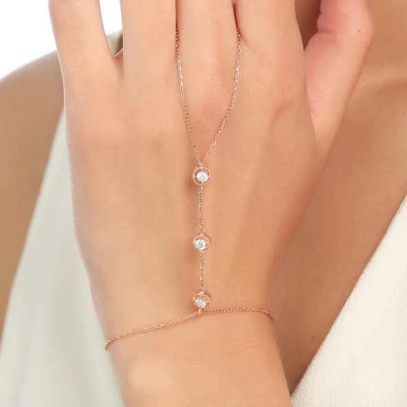 925 Ayar Rose Gümüş Taşlı Şahmeran ürün görseli 1