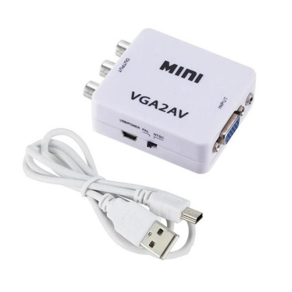 Vga To Av 3Rca Video 1080p Çevirici Dönüştürücü Adaptör 3.5mm Destekli ürün görseli 1