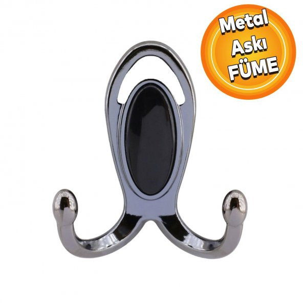Metax Uzay Askı Vestiyer Duvar Askısı Metal Dolap Elbise Askılığı Füme Siyah Kapak ürün görseli 1