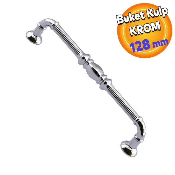 Mutfak Dolabı Mobilya Çekmece Dolap Kapak Kulpu Kulpları Kulbu Krom (128 MM-12.8 CM) Metal Kulp ürün görseli 1