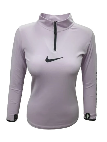 Nike 0743 Kadın Kolu Baskılı Pro Crop Sweatshirt ürün görseli 1