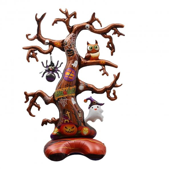 Halloween Ayaklı Çok Dallı Ağaç Folyo Balon 132x90 cm ürün görseli 1