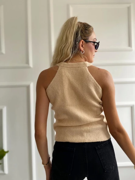 Kadın İtalyan Reglan Yelek Milk - Resim 5