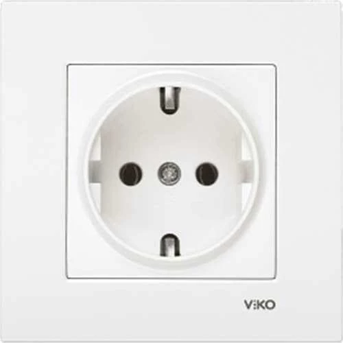 Viko Karre Beyaz Topraklı Priz + Çerçeve ürün görseli 1