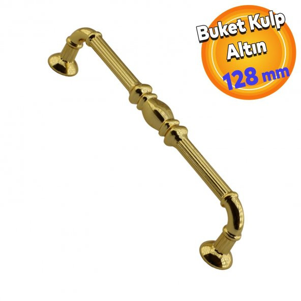 Buket Mobilya Mutfak Dolabı Çekmece Dolap Kapak Kulpu Kulbu Altın (128 MM-12.8 CM) Metal Kulpları ürün görseli 1