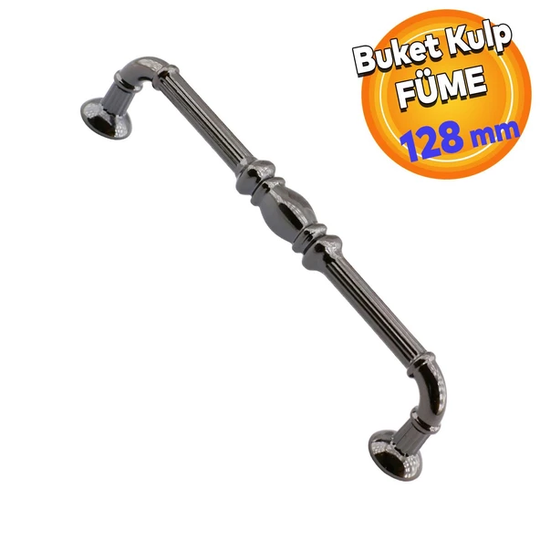 Buket Mobilya Mutfak Dolabı Çekmece Dolap Kulpu Kulpları Kulbu Füme (128 MM-12.8 CM) Metal Kulp ürün görseli 1