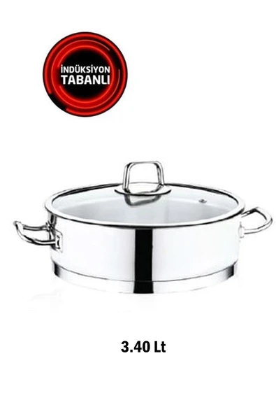 Safinox Çelik Vision 3.40 Litre 24x8 Cm İndiksiyon Karnıyarık Çelik Tencere ürün görseli 1