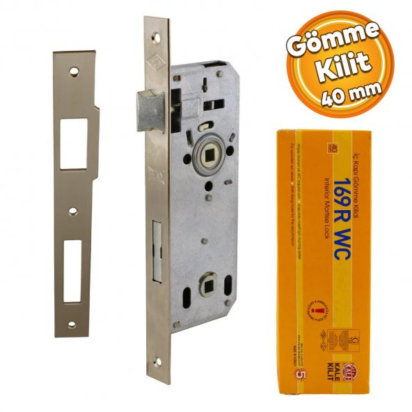 Kale Kapı PVC Kapı Ahşap Kapı WC Banyo Gömme Kilit Gövde Kilidi Gövdesi Silindirsiz Barelsiz 40 mm ürün görseli 1