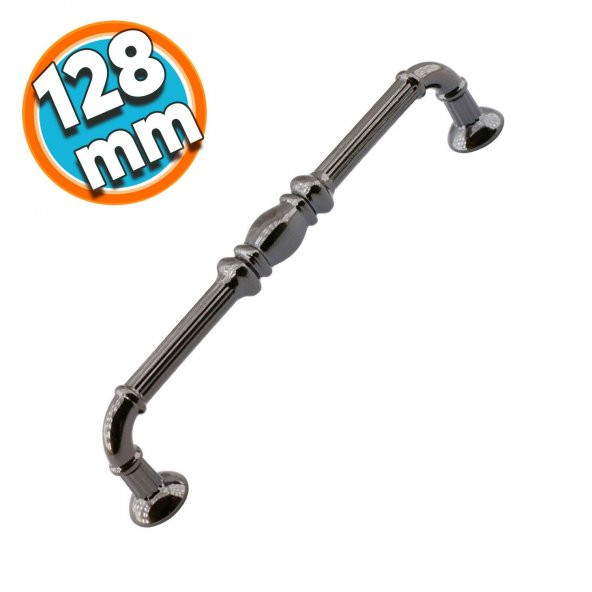 Mobilya Mutfak Dolabı Çekmece Dolap Kapak Kulpu Kulbu Füme 128 mm Metal Kulp ürün görseli 1
