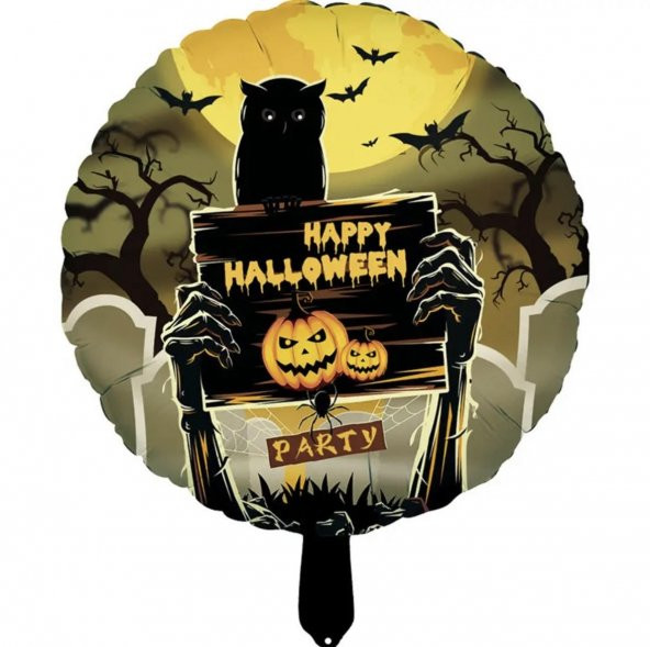 Yuvarlak Happy Halloween Folyo Balon 18 inç ürün görseli 1