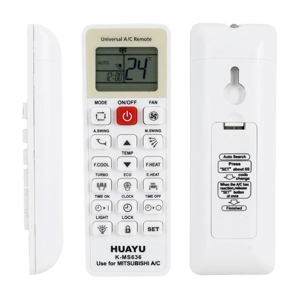 HUAYU KK K-MS636 MITSUBISHI UNIVERSAL AKILLI KLİMA KUMANDASI ürün görseli 1