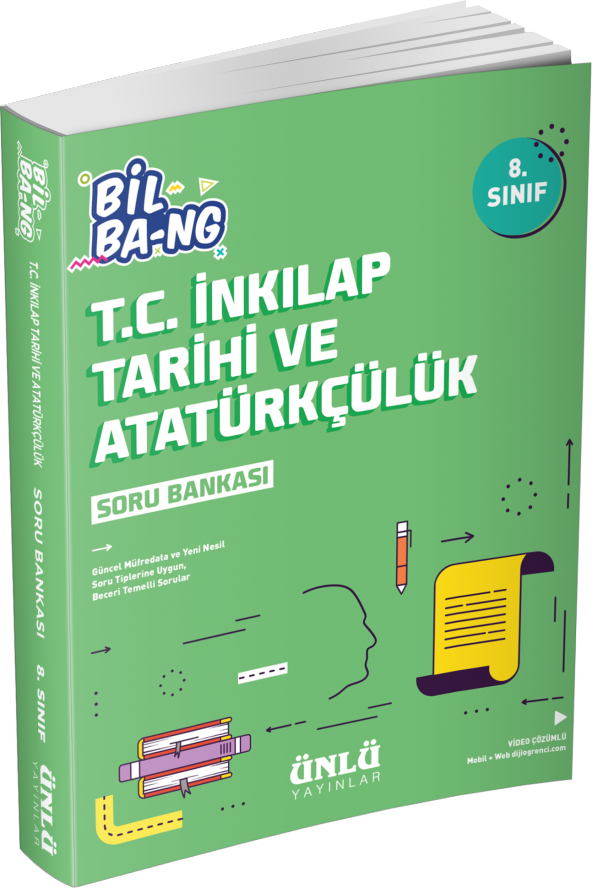 Ünlü 8. Sınıf Bil Ba-ng T.C. İnkılap Tarihi ve Atatürkçülük Soru Bankası ürün görseli 1