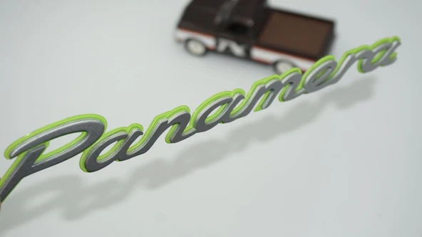 DK Tuning Porsche Panamera Yeşil Gri ABS Yazı Logo Arma ürün görseli 1