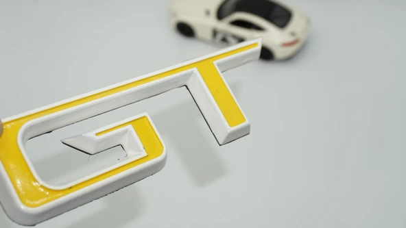 DK Tuning Mustang GT Bagaj Sarı Beyaz Logo Arma Ford İle Uyumlu ürün görseli 1