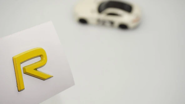 DK Tuning R Rozet Sarı 2.5cm Bagaj Yazı Logo Arma Volvo ile Uyumlu ürün görseli 1