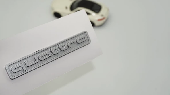 DK Tuning Quattro Gri ABS 3M 3D Bagaj Logo Amblem Audi İle Uyumlu ürün görseli 1