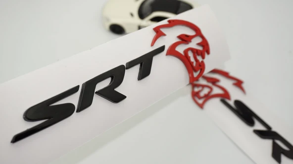 DK Tuning Dodge Challenger Charger SRT Hellcat Siyah Kırmızı Logo Arma ürün görseli 1