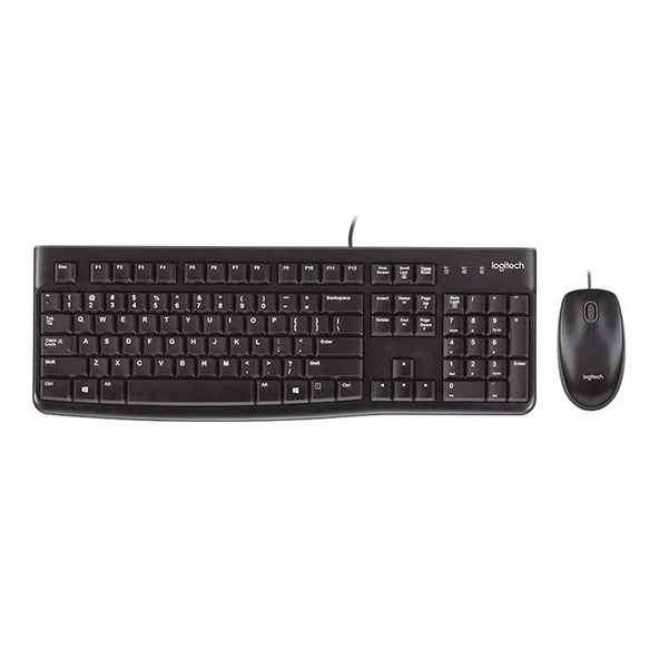 LOGITECH MK120 USB Q SİYAH KABLOLU KLAVYE+MOUSE SET - Resim 2