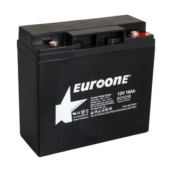 Ayt Euroone EO1218 12 Volt 18 Amper Bakımsız Kuru AGM Akü ürün görseli 1