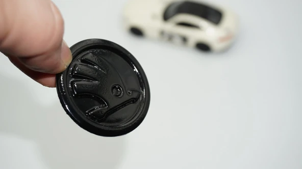 DK Tuning Skoda Direksiyon 46mm Siyah Logo Amblem Arma ürün görseli 1