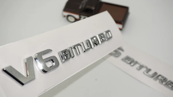 DK Tuning Benz V6 Biturbo Çamurluk Yanı Logo Amblem 2 Li Set ürün görseli 1