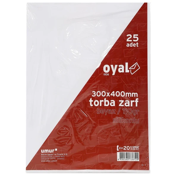 OYAL TORBA ZARF 300X400 110 GR BEYAZ 25LI ürün görseli 1