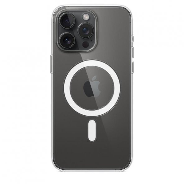 İphone 15 Pro Max Kablosuz Şarj Özellikli Şeffaf Silikon Kılıf ürün görseli 1