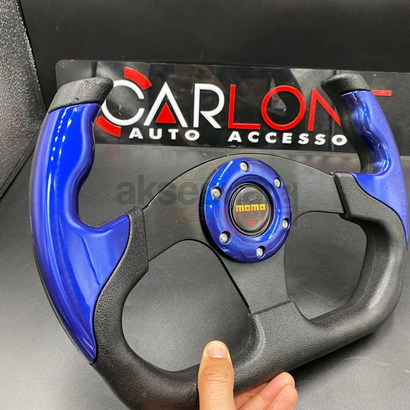 Momo Spor Direksiyon F1 Tesla Model Mavi Renk Momo Tip - Yarış Spor Direksiyonu ürün görseli 1