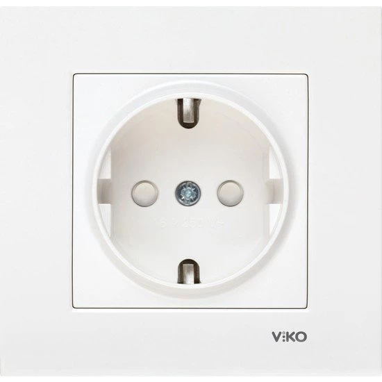 Viko Karre Beyaz Topraklı Priz Çocuk Korumalı + Çerçeve ürün görseli 1
