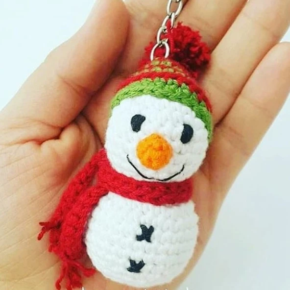 Maskot Örgü Kardan Adam Anahtarlık ürün görseli 1