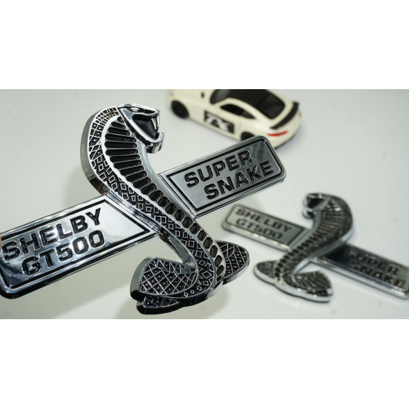 DK Mustang Shelby GT500 Kobra Yeni Nesil Çamurluk Yanı Krom Metal Logo ürün görseli 1