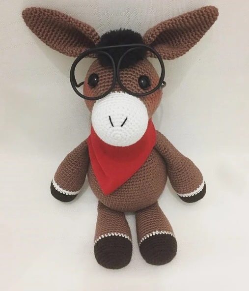 Fularlı Sevimli At Amigurumi Organik Oyuncak ürün görseli 1