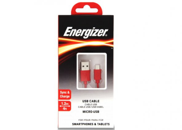 Energizer C12UBMCGRD4 1.2m Flat Micro Kırmızı Usb Kablosu ürün görseli 1
