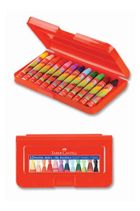 12 Renk Pastel Boya Plastik Kutu 1 Paket 12 Li Yağlı Pastel Boya Plastik Kutu Faber Pastel ürün görseli 1