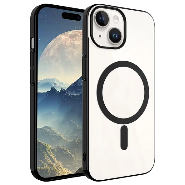 iPhone 15 Kılıf Wireless Şarj Özellikli Pixel Magsafe Kapak ürün görseli 1