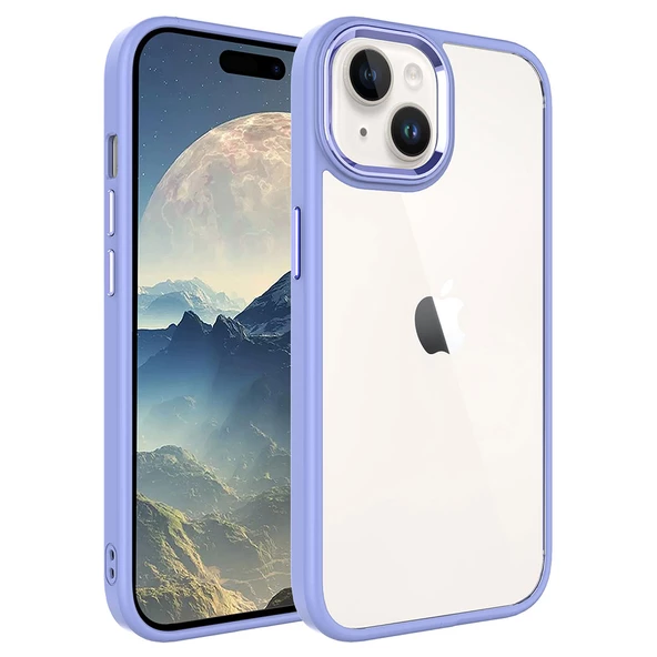 iPhone 15 Kılıf Krom Renkli Silikon Kenarlı Kapak Kılıf ürün görseli 1