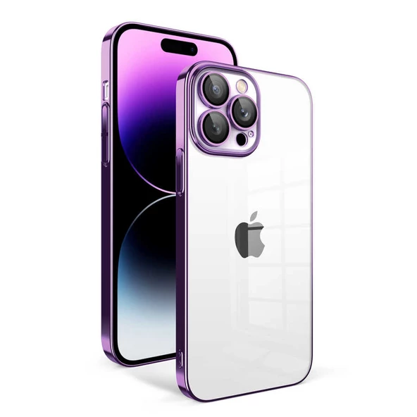 iPhone 14 Pro Max Kılıf Kamera Korumalı Renkli Çerçeveli Garaj Kapak ürün görseli 1