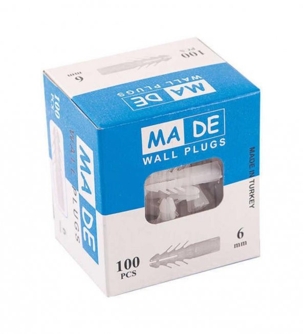 Made Plastik Dubel Kutulu 6 MM 100 Adet ürün görseli 1