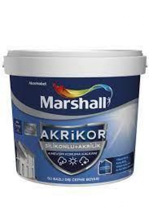 Marshall Akrikor Silikonlu + Akrilik Dış Cephe Boyası Beyaz 2.5 Lt. ürün görseli 1