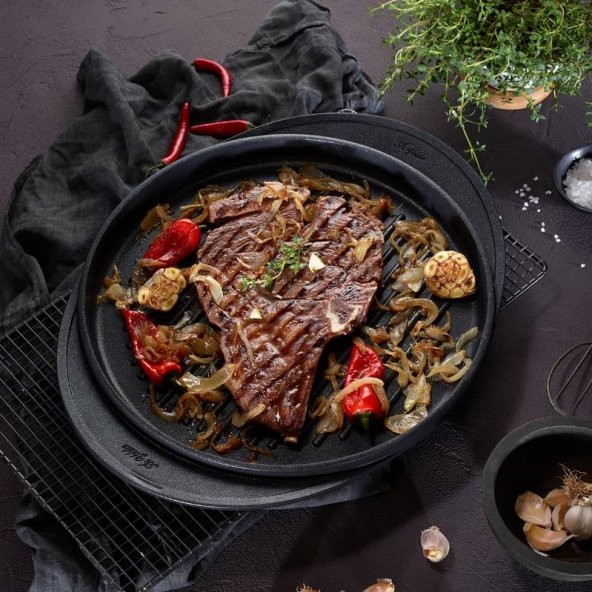 Aryıldız Döküm Grill Tepsi Pro Grade 34cm - Resim 2