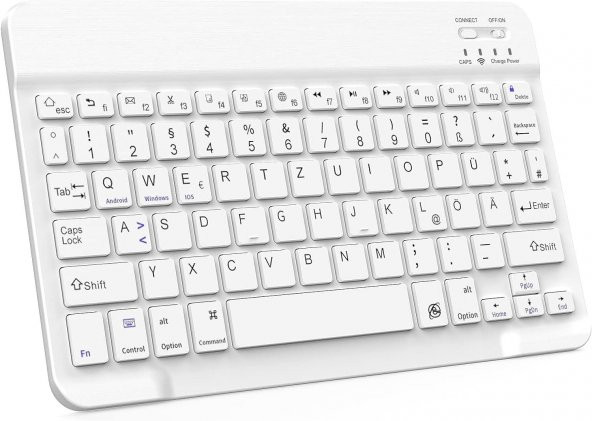 Valkyrie BL30 Bluetooth 10 inç Ios Windows Android Uyumlu Kablosuz Klavye - Türkçe - Şarjlı - Sessiz - Multimedia - Ultra İnce Beyaz ürün görseli 1