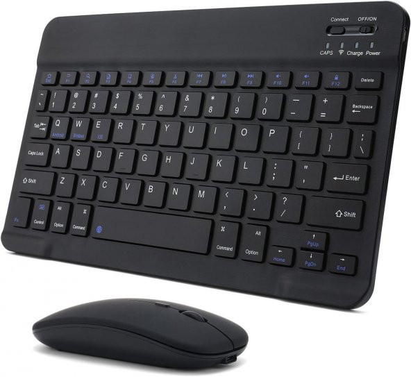 Valkyrie Bluetooth Ios Ipad Android Windows Uyumlu Klavye Mouse Seti - Sessiz - Şarjlı - Combo - Ultra İnce - Türkçe - Kablosuz Siyah ürün görseli 1