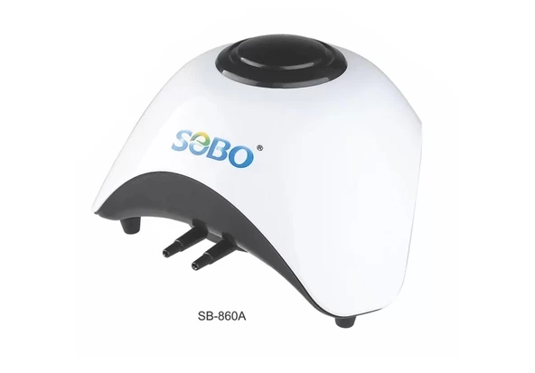 Sobo Sessiz Ayarlanabilir Çift Çıkışlı Üçgen Akvaryum Hava Motoru 10W 2x6LT/DAK SB-860A ürün görseli 1