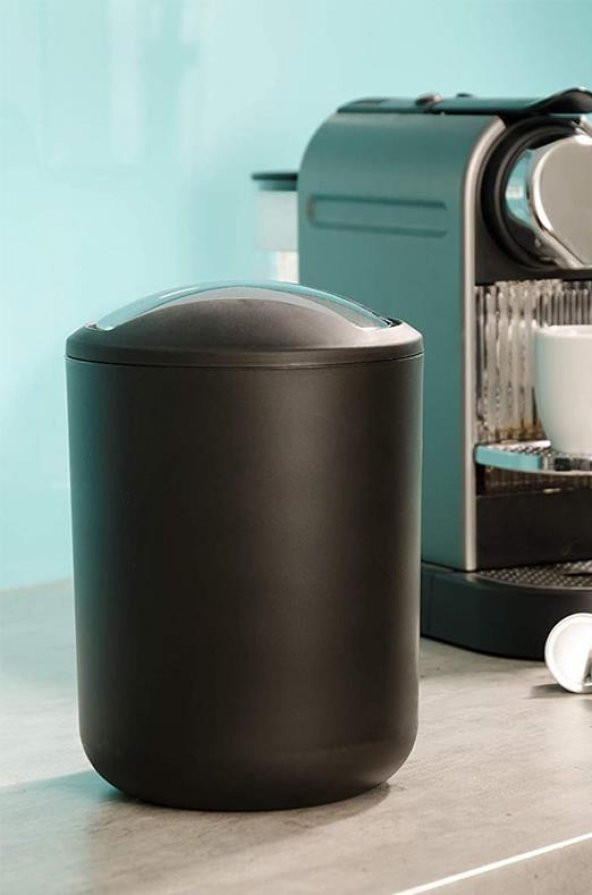 Siyah, Çöp Kovası 2 Litre - Brasil Model - Resim 4