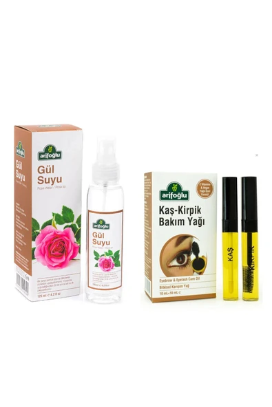 Arifoğlu Kaş Kirpik Bakım Yağı 10ml+10ml - Arifoğlu Gül Suyu 125 ml ürün görseli 1
