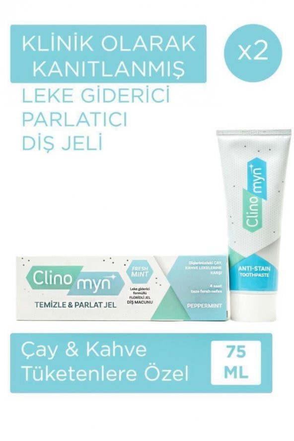 Clinomyn Temizle Parlat Jel Florürlü Diş Macunu 75 ml 2 Adet ürün görseli 1