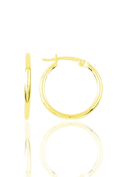 Gümüş altın yaldızlı 25 Mm Şarnel Halka Küpe SGTL11446GOLD ürün görseli 1