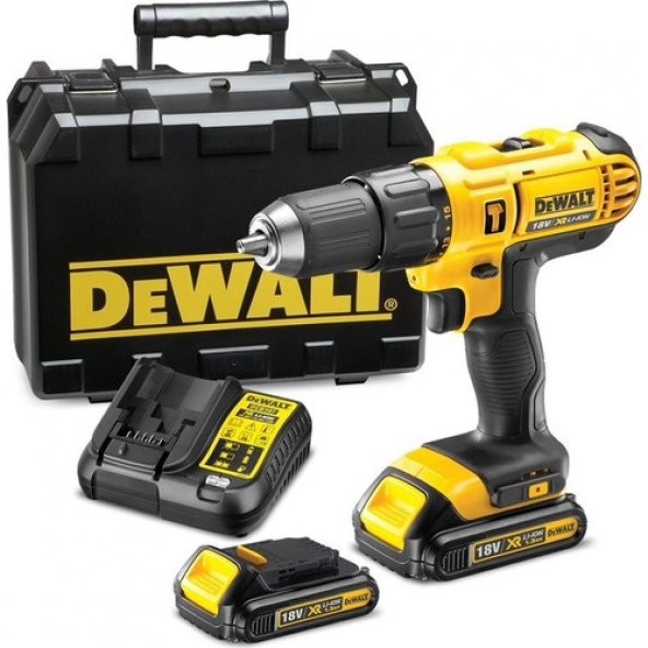 Dewalt DCD776S2-TR 18V/1.5Ah Li-ion Çift Akülü Profesyonel Darbeli Matkap ürün görseli 1