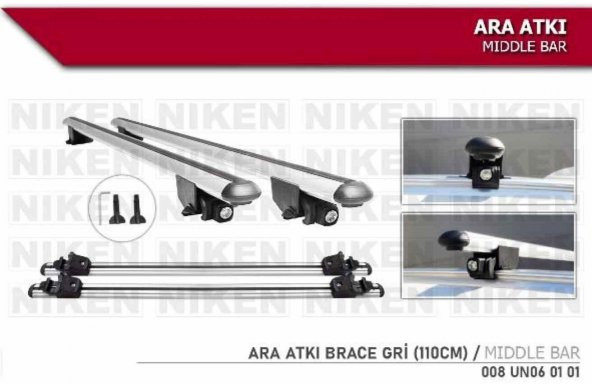 Araç Üstü Ara Atkı Tavan Barı Bagaj Brace Gri 110 Cm ürün görseli 1