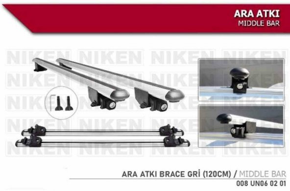 Araç Üstü Ara Atkı Tavan Barı Bagaj Brace Gri 120 Cm ürün görseli 1